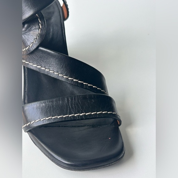 Chloe Candice Topstitch Leather Sandal Size 6 (36.5 EU) Block Heel - Picture 16 of 16